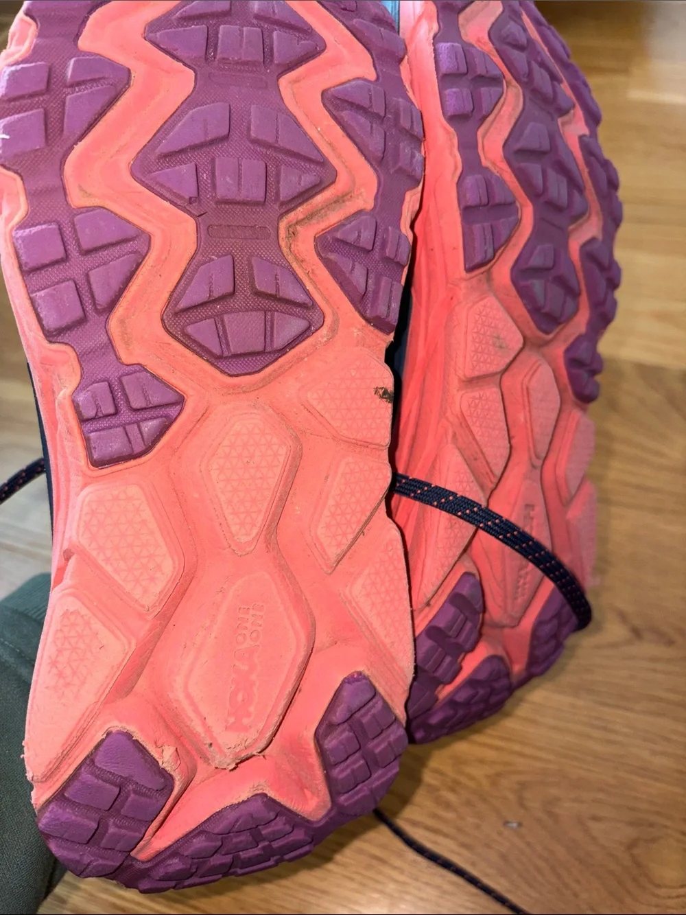 Hoka Women's Navy and Coral Athletic Running Shoes